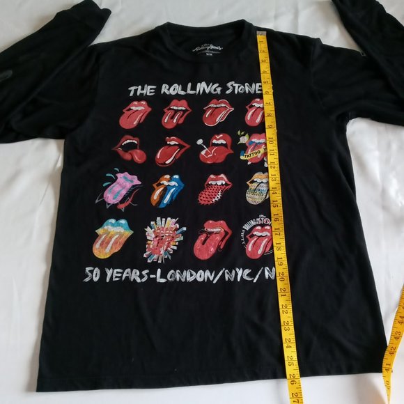 The Rolling Stones 50 years-London-NYC-N.J.black long sleeve Tee Size Medium - Picture 5 of 7